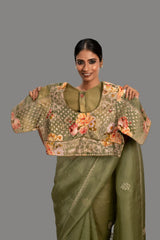 saree with stitched blouse 11