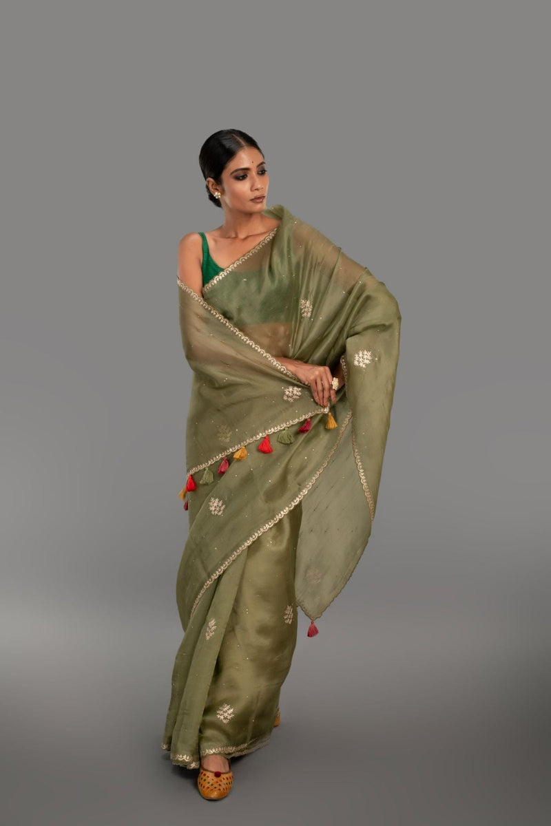 saree with stitched blouse 11