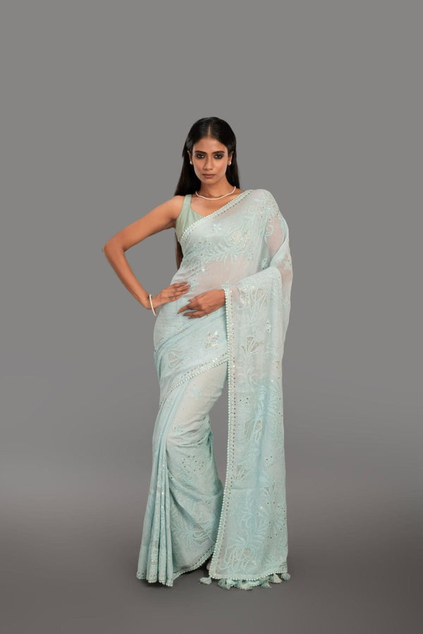 saree with stitched blouse 20