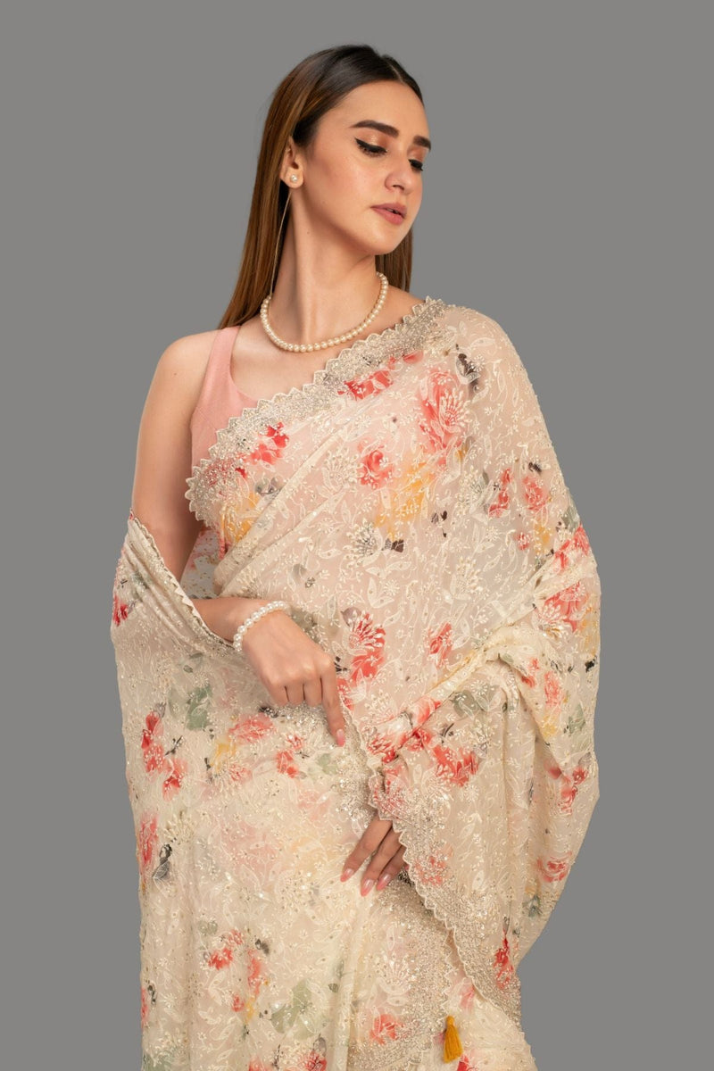 saree with stitched blouse 21