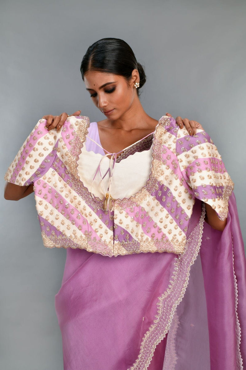 saree with stitched blouse 4